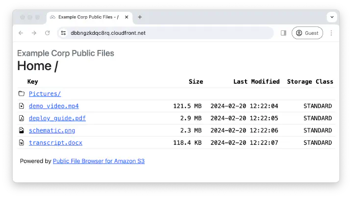 Creating a simple public file repository on Amazon S3